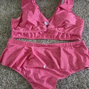 SALMON 2 PIECE HIGH WAIST BIKINI